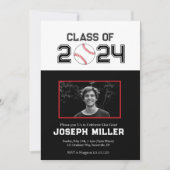 Fête De Graduation De Baseball Invitation Classe D (Devant)
