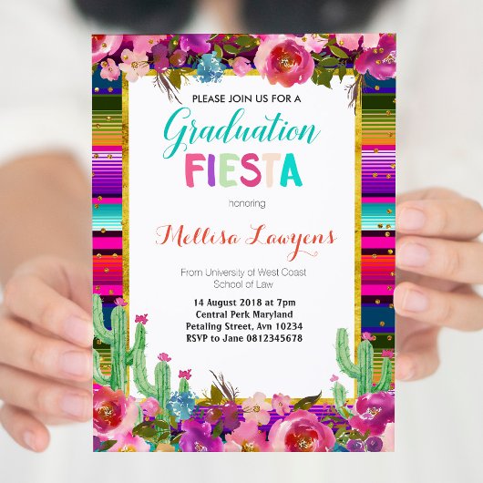 Fête de graduation Fiesta Invitation
