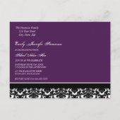 Fête de graduation Invitation Cartes postales Purp (Dos)