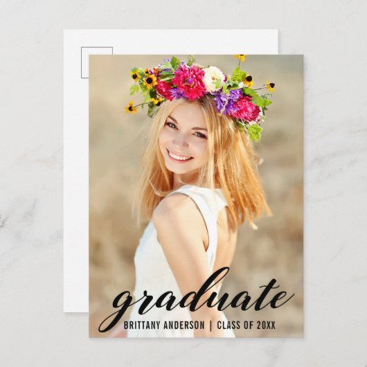 Fête de graduation moderne et tendance Invitation  (Devant / Derrière)