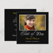 Fête de graduation Photo Gold Invitation (Devant / Derrière)