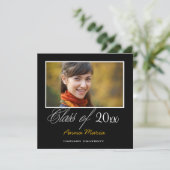 Fête de graduation Photo Gold Invitation (Debout devant)