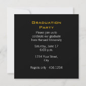 Fête de graduation Photo Gold Invitation (Dos)