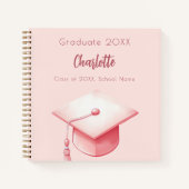 Fête de graduation rose vif du livre d'or (Devant)