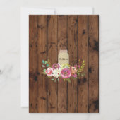 Fête de graduation rustique Jars Invitation Fleurs (Dos)