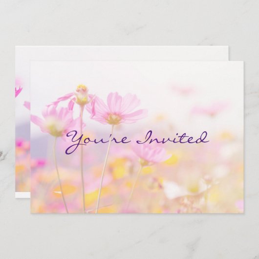 Fête de jardin Fleur Invitation d'anniversaire (Devant / Derrière)