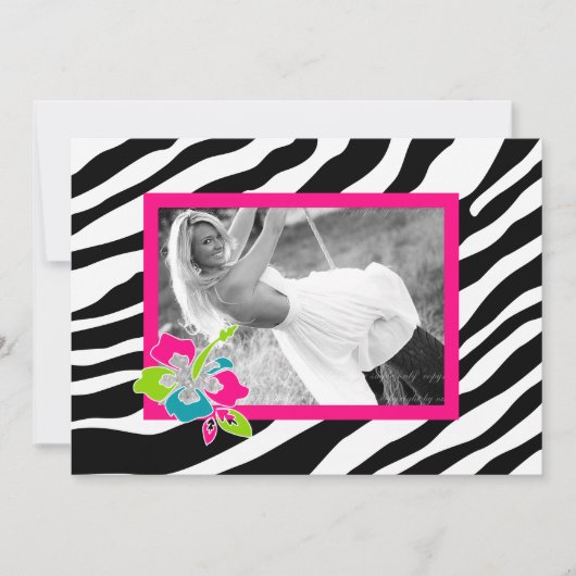 Fête de la Bachelorette Invitation Floral Zebra Pi (Devant)
