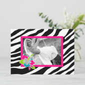 Fête de la Bachelorette Invitation Floral Zebra Pi (Debout devant)