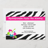 Fête de la Bachelorette Invitation Floral Zebra Pi (Dos)