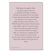 Fête de la carte de prière catholique de l'Annonci (Dos)