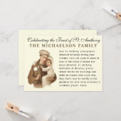 Fête de la carte de prière catholique St. Anthony  (Devant/Arrière en situation)