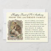 Fête de la carte de prière catholique St. Anthony  (Devant)