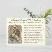 Fête de la carte de prière catholique St. Anthony  (Debout devant)