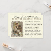 Fête de la carte de prière catholique St. Anthony  (Devant/Arrière en situation)