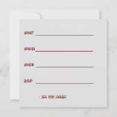 FÊTE DE LA FÊTE AMUSER TOUTE INVITATION (Dos)