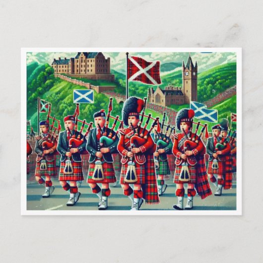 Fête de la fête du Tartan - Carte postale 16 bits (Devant)