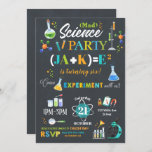 Fête de la Mad Science Invitation Boy<br><div class="desc">Personnalisez facilement et rapidement cette formidable invitation de soirée scientifique avec le nom de votre enfant, l'âge et les détails de votre parti, appuyez simplement sur le bouton customiser pour réorganiser et formater le style et le placement du texte. Important : Pour le nom du garçon d'anniversaire, s'il dépasse 4 lettres,...</div>