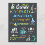 Fête de la Mad Science Invitation Boy<br><div class="desc">Personnalisez facilement et rapidement cette formidable invitation de soirée scientifique avec le nom de votre enfant,  l'âge et les détails de votre parti,  appuyez simplement sur le bouton customiser pour réorganiser et formater le style et le placement du texte.  

c) The Happy Cat Studio</div>