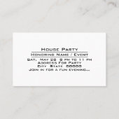 Fête de la Maison de la fête Invitation (Dos)