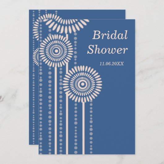 Fête de la mariée florale moderne - invitations (Devant / Derrière)