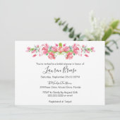 Fête de la mariée florale rose - invitation (Debout devant)