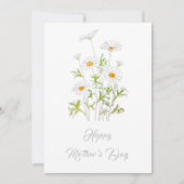 fête de la mère blanche carte de fleurs marguerite (Devant)