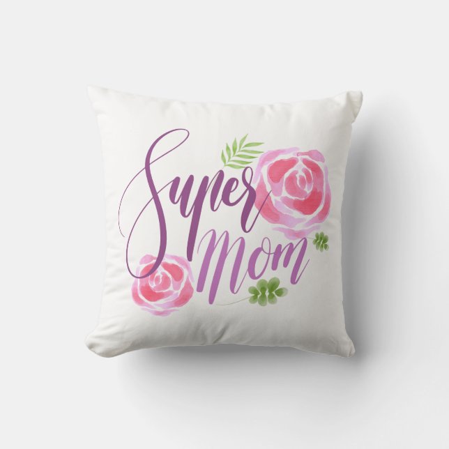 Fête de la mère de Super Maman | Coussin décoratif (Recto)