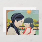 Fête de la mère et de l'enfant | Carte postale (Devant / Derrière)