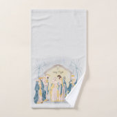 Fête de la nativité or et bleu (Serviette à main)