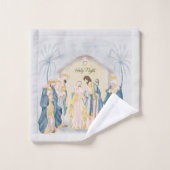 Fête de la nativité or et bleu (Gant de toilette)