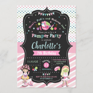 Fête de la Pamper Spa Invitations Filles