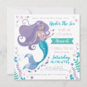 Fête de la piscine Anniversaire Sirène Invitation  (Devant)