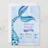 Fête de la piscine de sirène Invitation d'annivers (Devant)