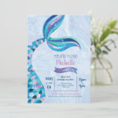 Fête de la piscine de sirène Invitation d'annivers (Debout devant)