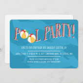 Fête de la piscine ! Invitation (Devant / Derrière)