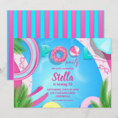 Fête de la piscine | Invitation de la fête du pool (Devant / Derrière)