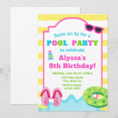 Fête de la piscine Invitation Fête de la nage (Devant / Derrière)