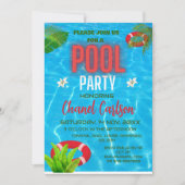 Fête de la piscine tropicale | Invitation d'été (Devant)