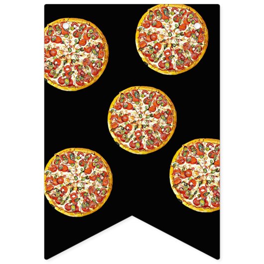Fête de la Pizza Noire et Rouge Bannière du drapea (Deuxième drapeau)