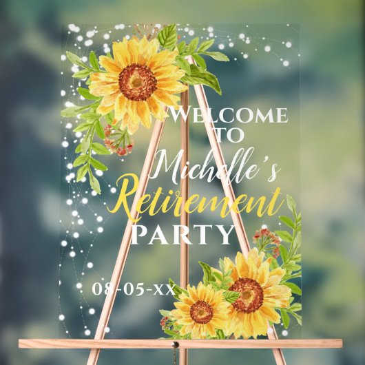 Fête de la retraite Bienvenue Fleur de soleil (Neutre)