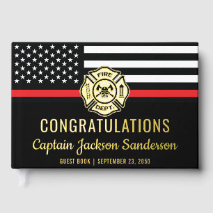 Fête de la retraite des pompiers Red Line Flag Fir