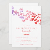 Fête de la Saint-Galentin Brunch Invitation Filles (Devant / Derrière)