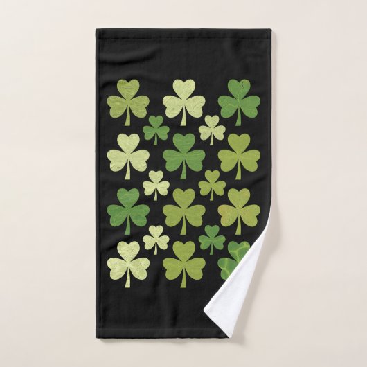 Fête de la Saint-Patrick Cœur Trèfle Chanceux Trèf (Serviette à main)