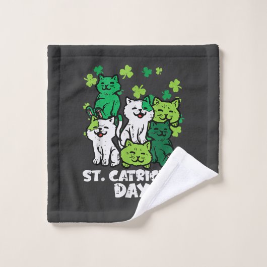 Fête de la Saint-Patrick jour des chats Saint Patt (Gant de toilette)