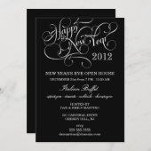 Fête de la Saint-Sylvestre - Élégantes invitations (Devant / Derrière)