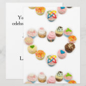 fête de la Saint Valentin cupcakes invitations mar (Devant / Derrière)