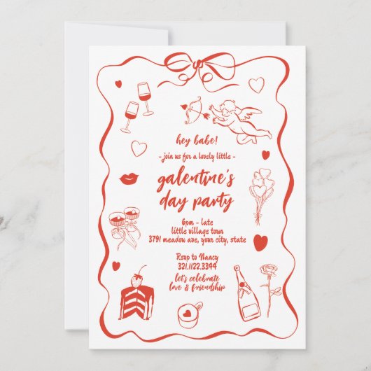 Fête de la Saint-Valentin Invitation de la Saint-V (Devant)