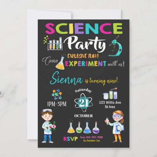 Fête de la science Mad Anniversaire Invitation Gir (Devant)