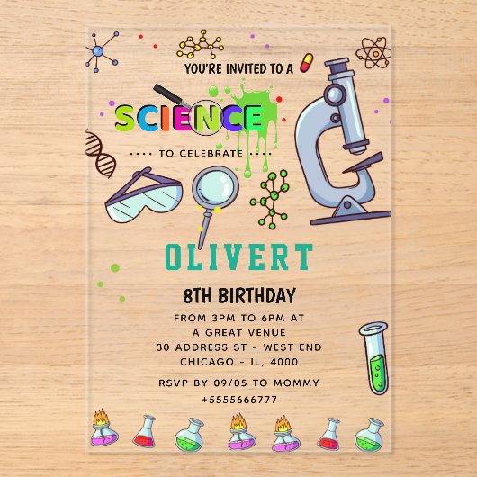 Fête de la science Mad Invitation d'anniversaire (Recto)