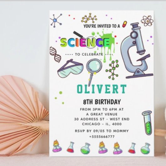 Fête de la science Mad Invitation d'anniversaire
